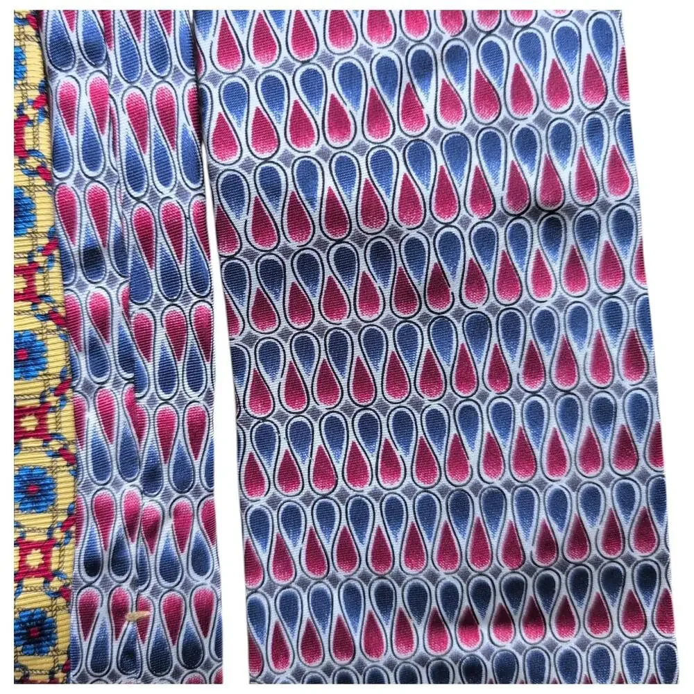 Henri Christiaan Tie Lot of 2 Silk Geometric‎ Pattern Paris British Designer